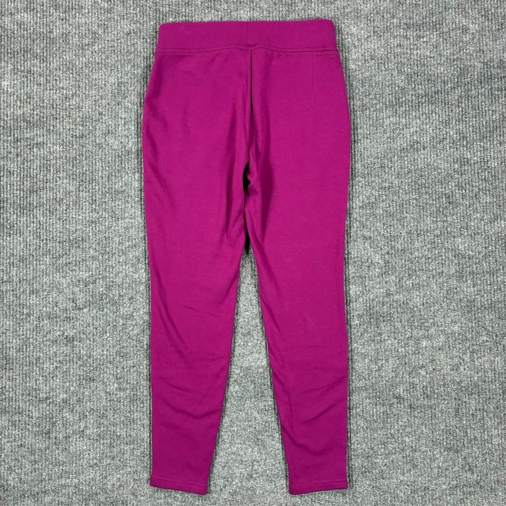 Lands End Serious Sweats Womens Medium Pink Fleece Lined Leggings Pull On - Picture 2 of 10